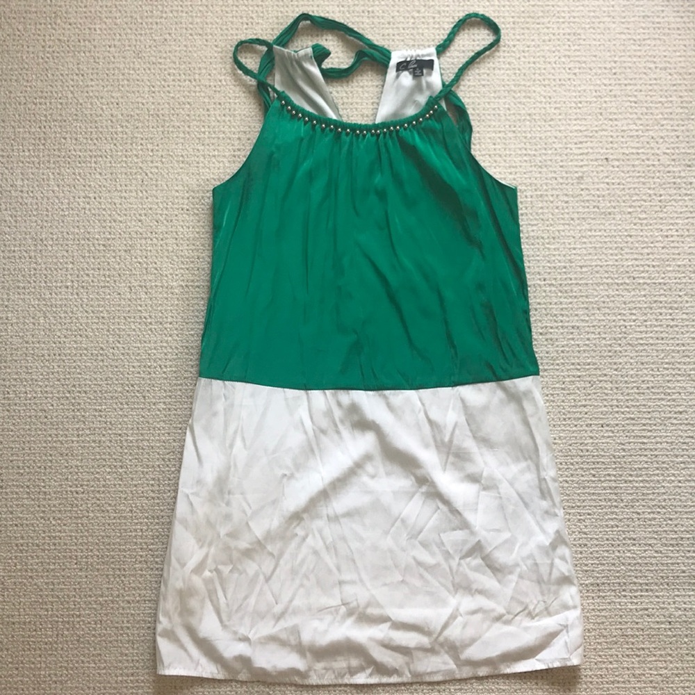 Colorblock Silk Dress